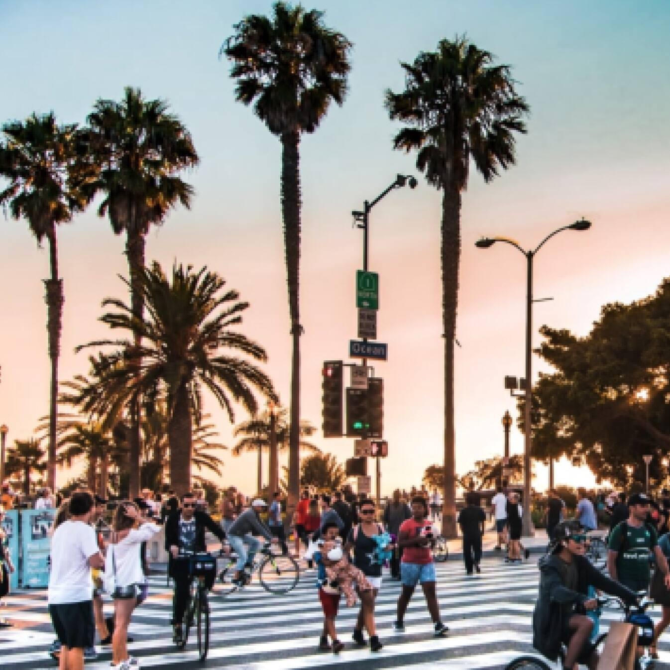 Venice Beach esplanade in Los Angeles. 